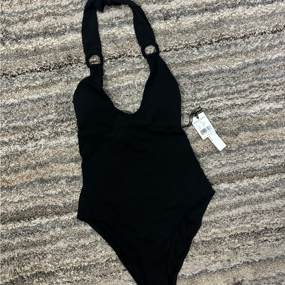 Robin Piccone Black One Piece Swimsuit Sz 12 NWT | Robin Piccone One Piece Swim - Picture 15 of 15